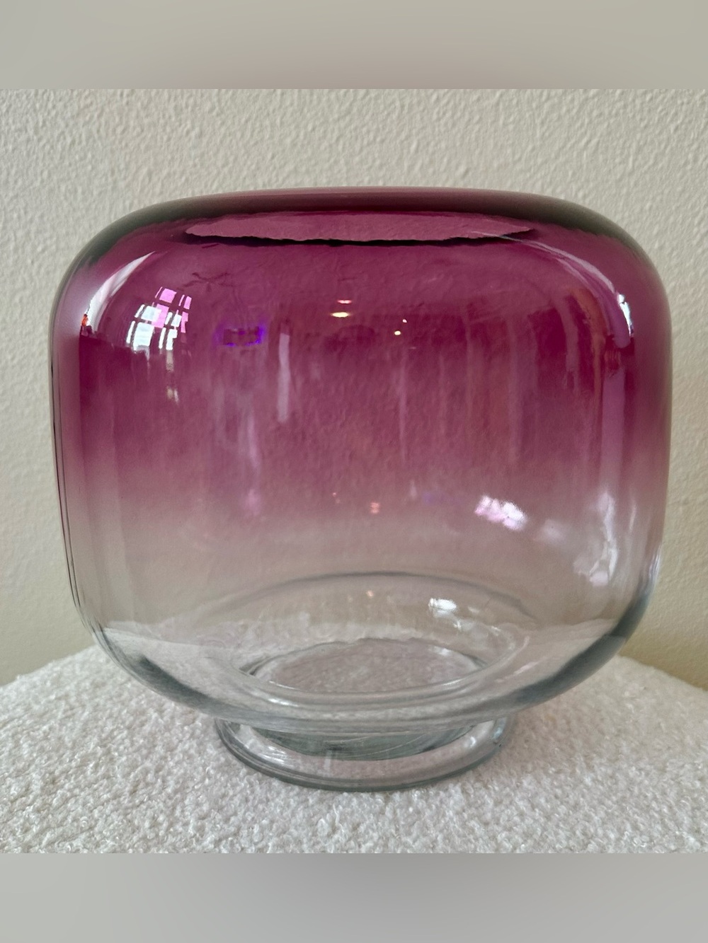 Mainstays 8” Purple Ombre Glass Hurricane Pillar Candle Holder